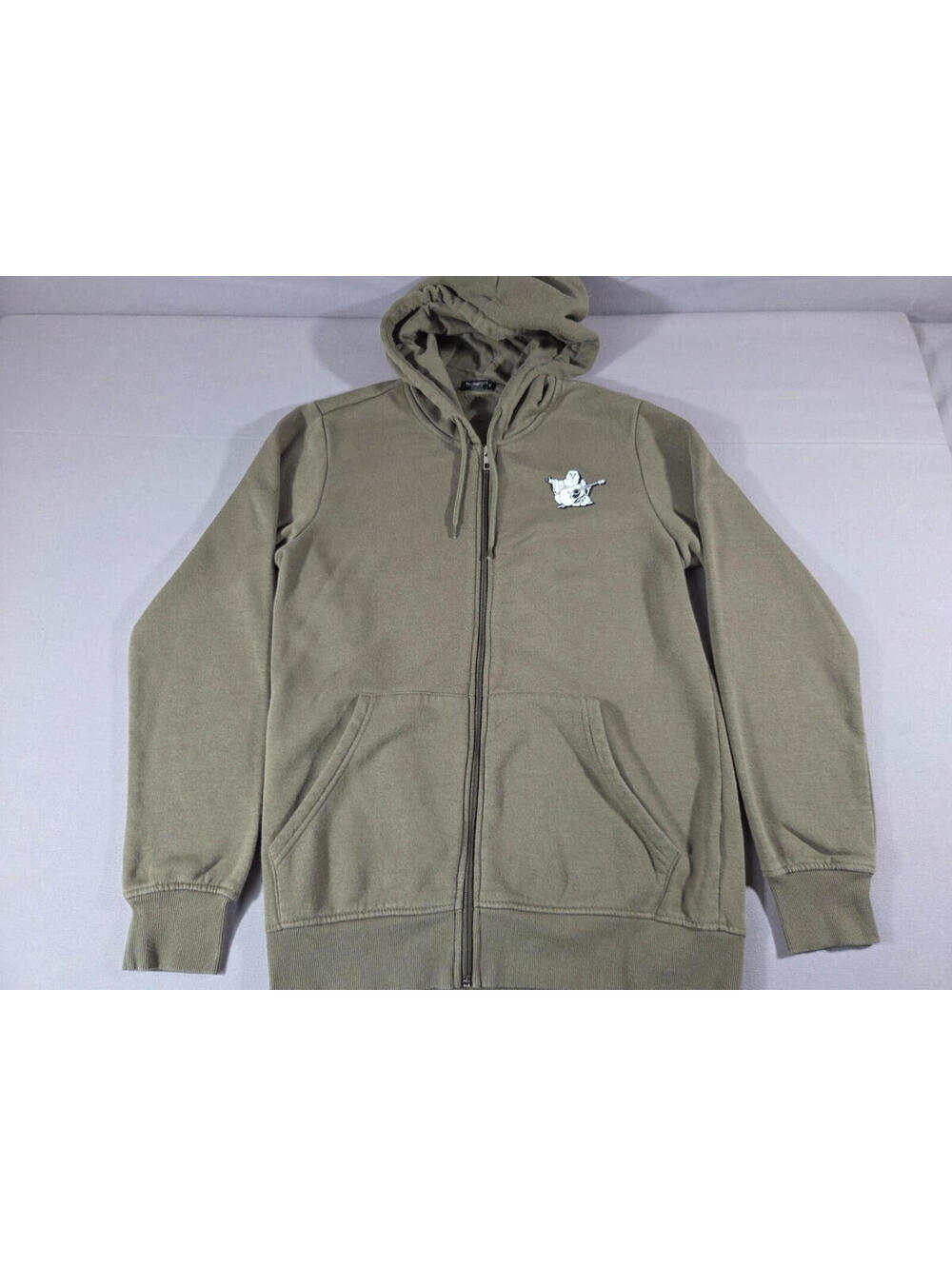 True Religion Hoodie Mens Small Forest Green Full Zip Sherpa Lined Logo Graphic